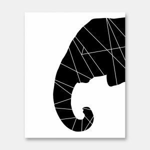 Black and white elephant print